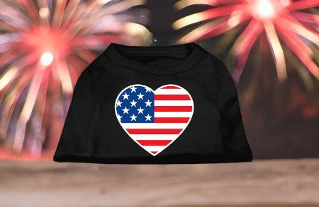 American Flag Heart Screen Print Shirt