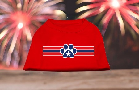 Patriotic Star Paw Screen Print Shirts